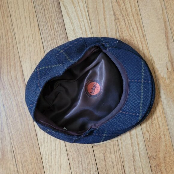 Vintage TOTES  Men's Hat Wool Blend Gatsby Cabbie Newsboy Cap Size Large Plaid - Picture 5 of 5